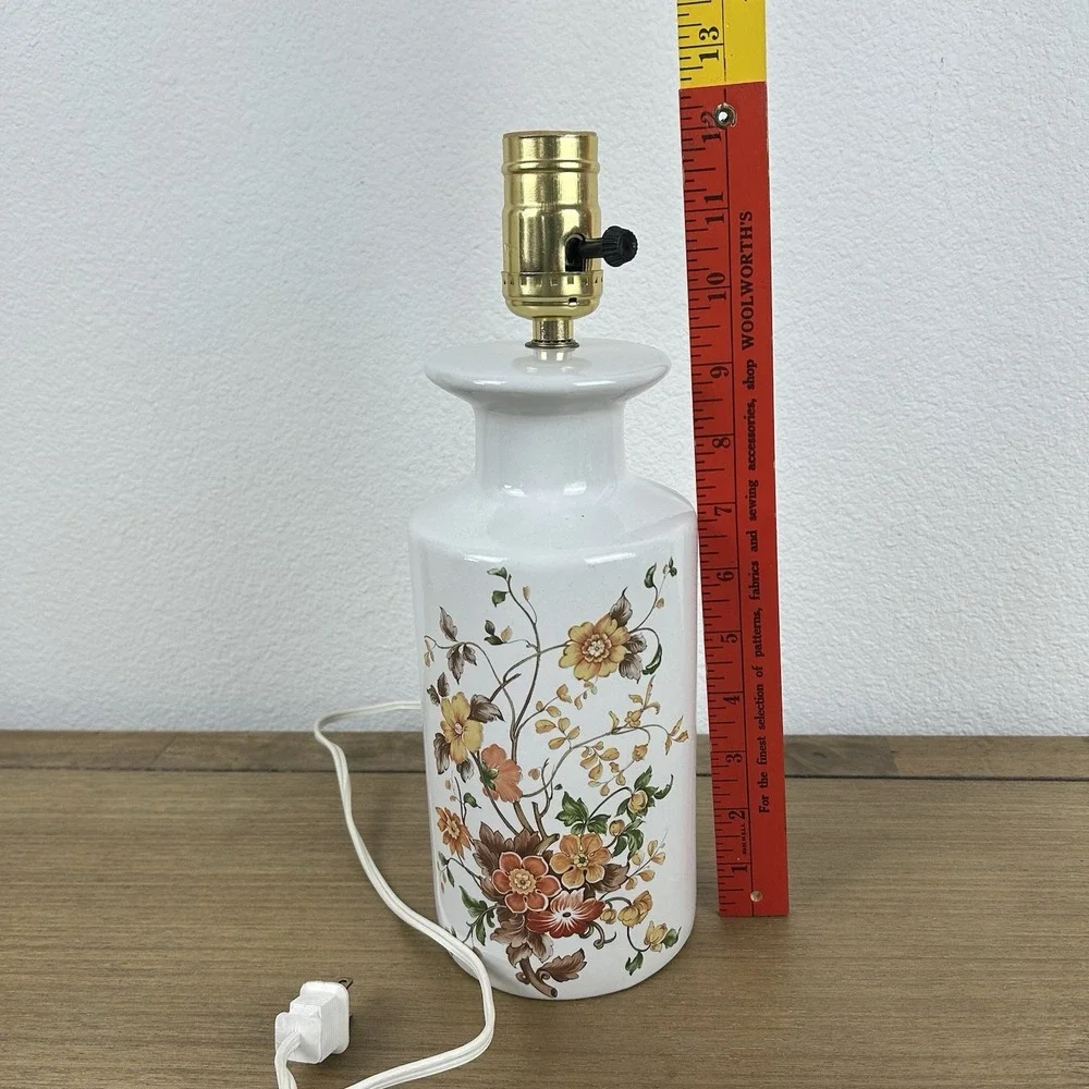 Vintage Tilden-Thurber Porcelain Floral Table Lamp Asian Style‎ Apothecary